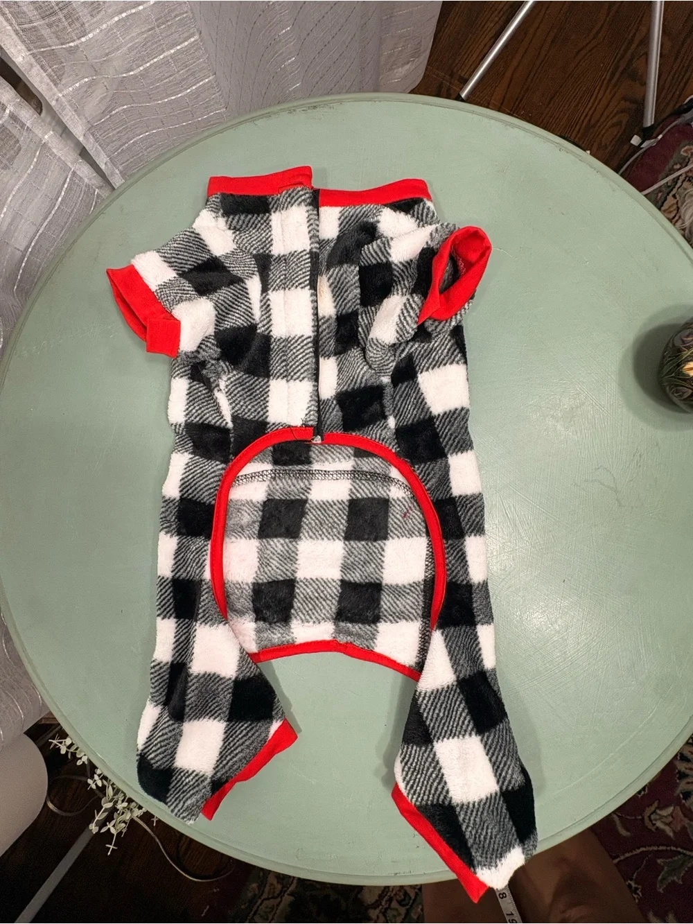 Small Dog Christmas Pajamas Buffalo Plaid Fleece Merry Bright Holiday Red XS